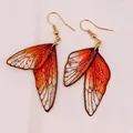 Boucles d'oreilles résine ailes dégradées strass papillon – 2