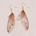 Boucles d'oreilles résine ailes dégradées strass papillon – 3