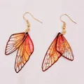 Boucles d'oreilles résine ailes dégradées strass papillon – Couleur du métal e2240ju