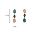 Boucles d'oreilles résine asymétriques géométriques rétro – 6
