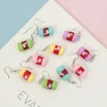 Boucles d'oreilles résine boule fil couleur bonbon pour femmes – 2