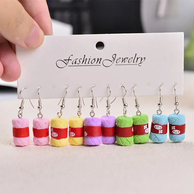 Boucles d'oreilles résine boule fil couleur bonbon pour femmes