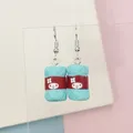 Boucles d'oreilles résine boule fil couleur bonbon pour femmes – Couleur du métal blue