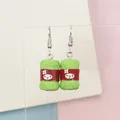 Boucles d'oreilles résine boule fil couleur bonbon pour femmes – Couleur du métal cyan