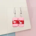 Boucles d'oreilles résine boule fil couleur bonbon pour femmes – Couleur du métal pink