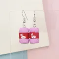 Boucles d'oreilles résine boule fil couleur bonbon pour femmes – Couleur du métal purple