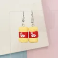 Boucles d'oreilles résine boule fil couleur bonbon pour femmes – Couleur du métal yellow
