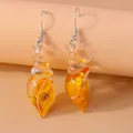Boucles d'oreilles résine coquillage style plage été – Couleur du métal Color 2305-1