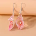 Boucles d'oreilles résine coquillage style plage été – Couleur du métal Color 2305-2