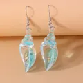 Boucles d'oreilles résine coquillage style plage été – Couleur du métal Color 2305-4