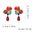 Boucles d'oreilles résine et zircon fleurs style baroque – 3