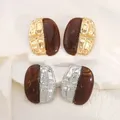 Boucles d'oreilles résine géométrique épissées vintage – 4