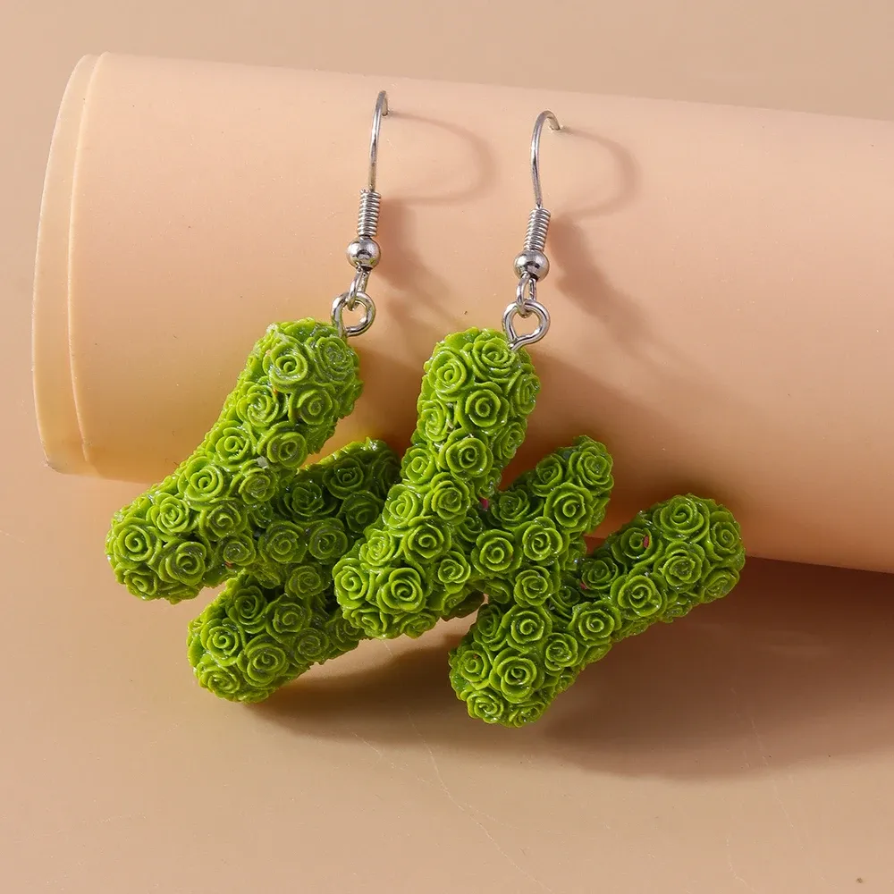 Boucles d'oreilles résine lettres florales 26 initiales