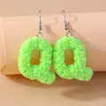 Boucles d'oreilles résine lettres florales 26 initiales – Couleur du métal Style Q