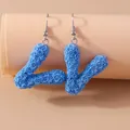 Boucles d'oreilles résine lettres florales 26 initiales – Couleur du métal Style V