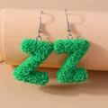 Boucles d'oreilles résine lettres florales 26 initiales – Couleur du métal Style Z
