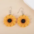 Boucles d'oreilles résine marguerite tournesol 15 à 30 mm – Couleur du métal 30mm