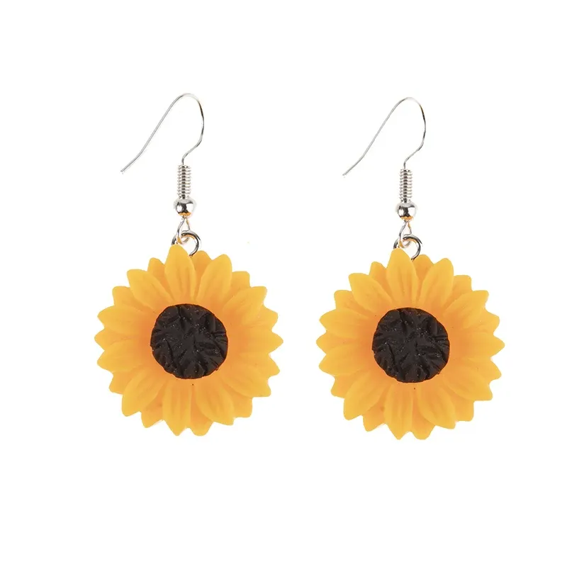 Boucles d'oreilles résine marguerite tournesol 15 à 30 mm