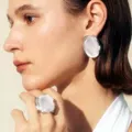 Boucles d'oreilles résine métal géométriques exagérées pour femmes – 3