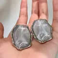 Boucles d'oreilles résine métal géométriques exagérées pour femmes – 6
