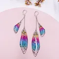 Boucles d'oreilles résine papillon double aile émail – 4