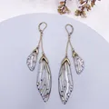 Boucles d'oreilles résine papillon double aile émail – Couleur du métal CP-Brown