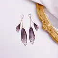 Boucles d'oreilles résine papillon double aile émail – Couleur du métal CP-New Black