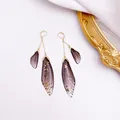 Boucles d'oreilles résine papillon double aile émail – Couleur du métal GF-New Black