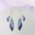 Boucles d'oreilles résine papillon double aile émail – Couleur du métal GF-New Blue