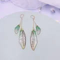 Boucles d'oreilles résine papillon double aile émail – Couleur du métal GF-New Green