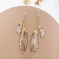Boucles d'oreilles résine papillon double aile émail – Couleur du métal Gold-Brown