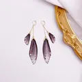 Boucles d'oreilles résine papillon double aile émail – Couleur du métal Gold-New Black