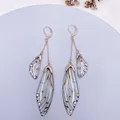 Boucles d'oreilles résine papillon double aile émail – Couleur du métal RoseGold-Brown
