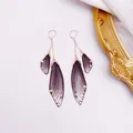 Boucles d'oreilles résine papillon double aile émail – Couleur du métal RoseGold-New Black