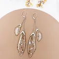 Boucles d'oreilles résine papillon double aile émail – Couleur du métal SF-Brown