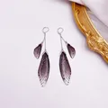 Boucles d'oreilles résine papillon double aile émail – Couleur du métal SF-New Black