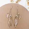 Boucles d'oreilles résine papillon double aile émail – Couleur du métal Silver-Brown