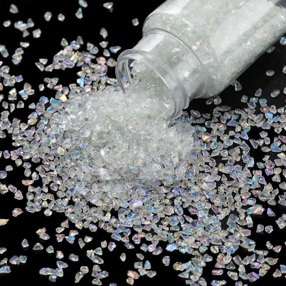 Bouteille 30 g pierres verre concassé pour remplissage résine