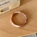 Bracelet fin en résine tachée acrylique style coréen – Couleur du métal S351-Couleur-Thé au Lait