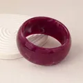 Bracelet large résine acrylique gelée couleur Kpop – Couleur du métal S410 Wine Red