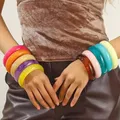 Bracelet large résine acrylique géométrique rond 10 couleurs – 2