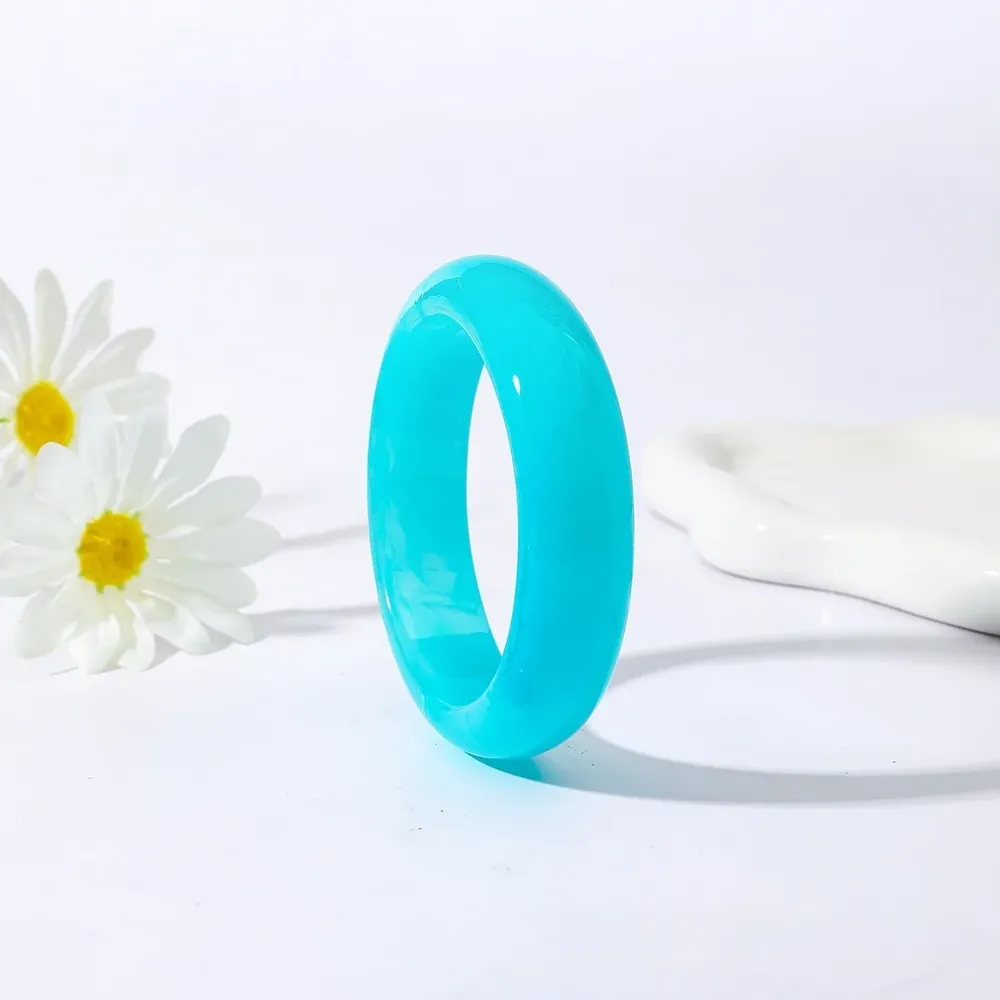 Bracelet large résine acrylique géométrique rond 10 couleurs