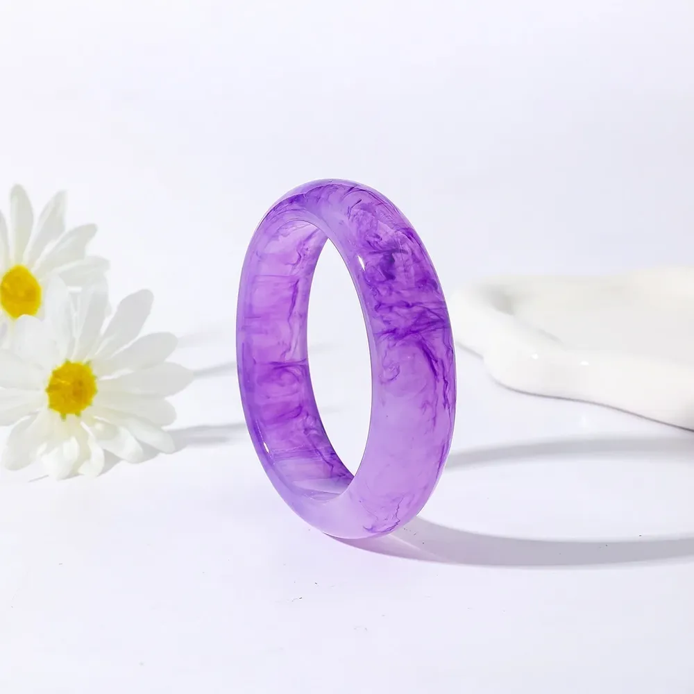 Bracelet large résine acrylique géométrique rond 10 couleurs