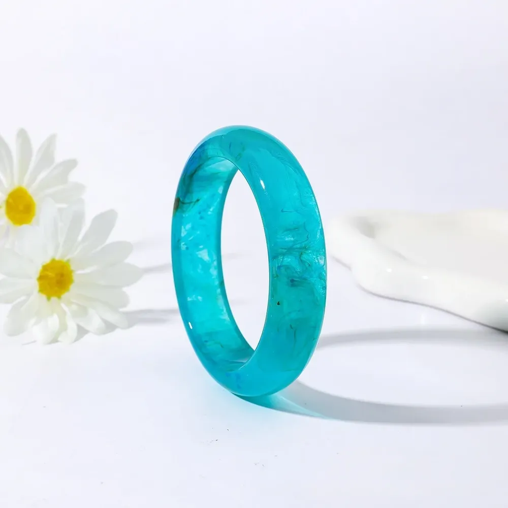 Bracelet large résine acrylique géométrique rond 10 couleurs