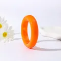 Bracelet large résine acrylique géométrique rond 10 couleurs – Couleur du métal orange
