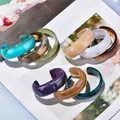 Bracelet large résine acrylique rond ouvert vintage – 1