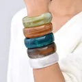 Bracelet large résine acrylique rond ouvert vintage – 2