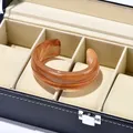Bracelet large résine acrylique rond ouvert vintage – Couleur du métal Brown