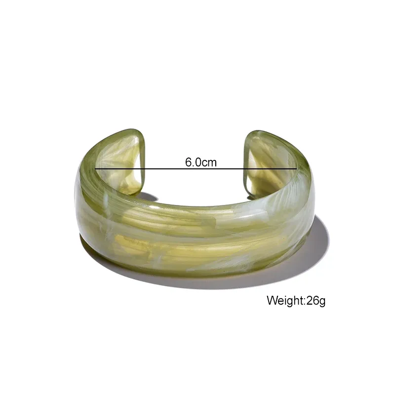 Bracelet large résine acrylique rond ouvert vintage