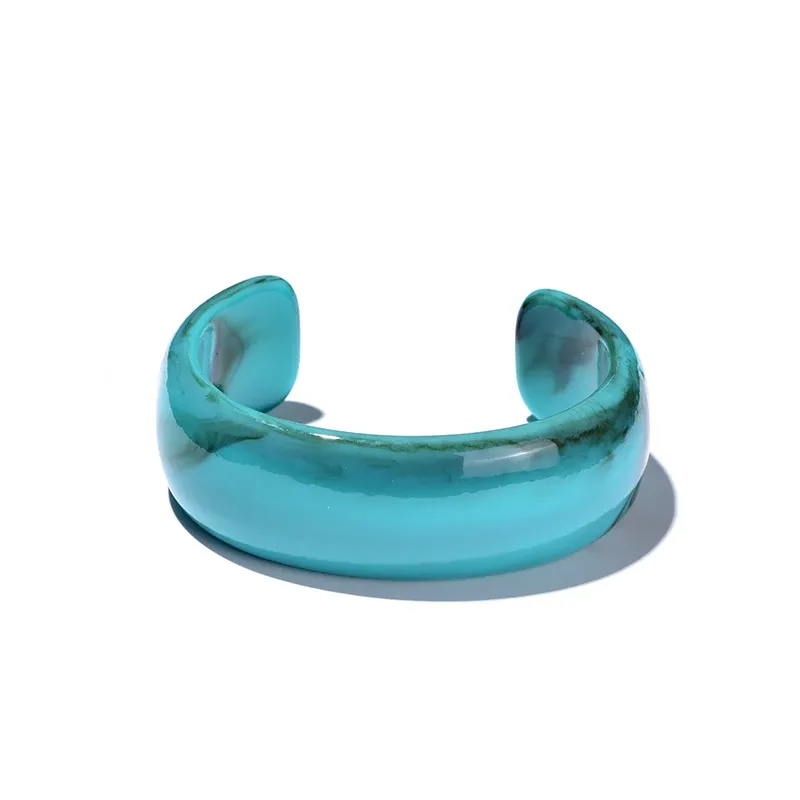 Bracelet large résine acrylique rond ouvert vintage